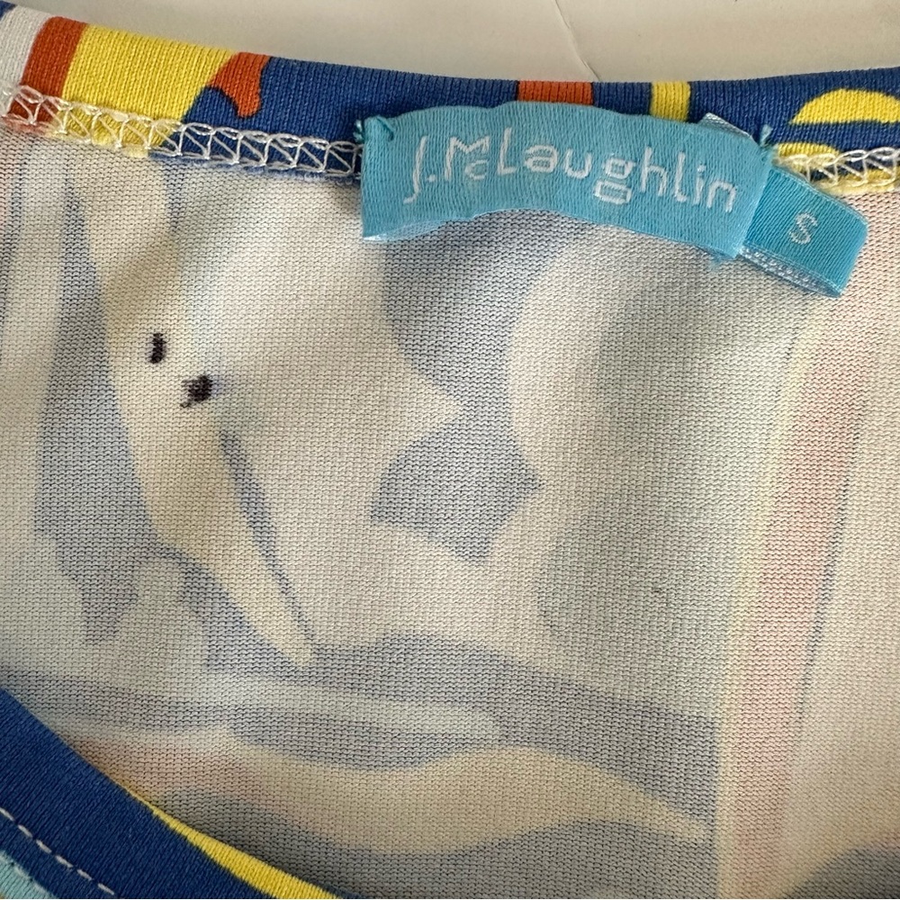 J McLaughlin Sailboat Catalina Stretch 3/4 Sleeve Top Size‎ Small Nautical - Picture 6 of 7